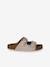 Leather buckle sandals gold 