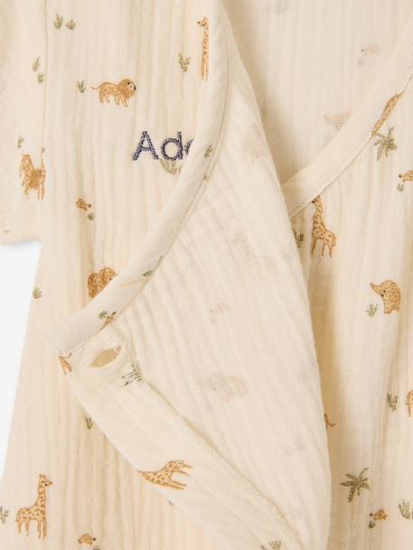 Customisable organic cotton playsuit ecru 