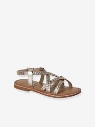 Girls' leather braided sandals