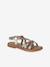 Girls' leather braided sandals gold 