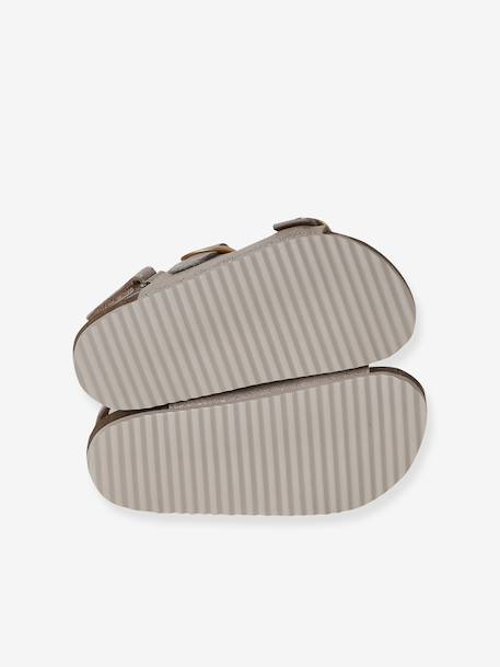 Leather buckle sandals gold 