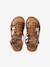 Leather gladiator sandals with buckles for girls camel 