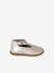 Baby girl's leather Mary Janes with buckle iridescent beige+white 