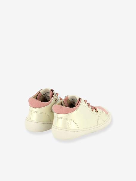Berlingot zip-up ankle boots green+rose 