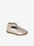 Baby girl's leather Mary Janes with buckle iridescent beige+white 