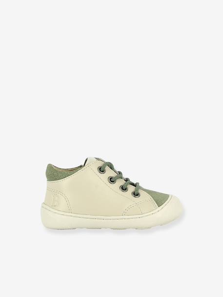 Berlingot zip-up ankle boots green+rose 