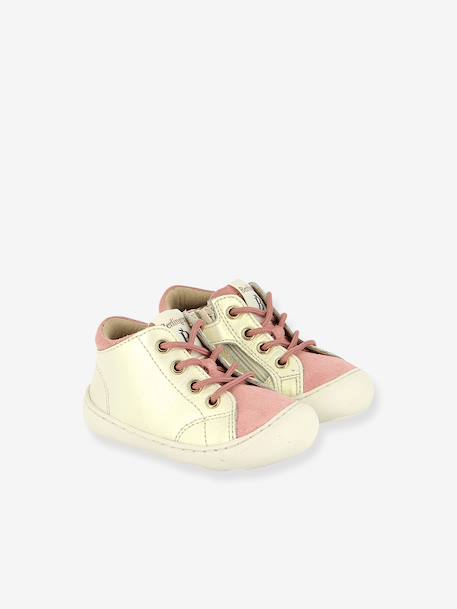 Berlingot zip-up ankle boots green+rose 