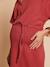 Long nursing clothes dress khaki+terracotta 