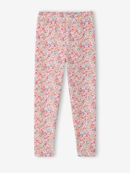 Girls' printed organic cotton leggings multicoloured 