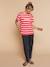 Striped 'sunshine' t-shirt dusky pink 