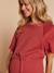 Long nursing clothes dress khaki+terracotta 