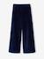 Wide-leg velvet trousers navy blue 