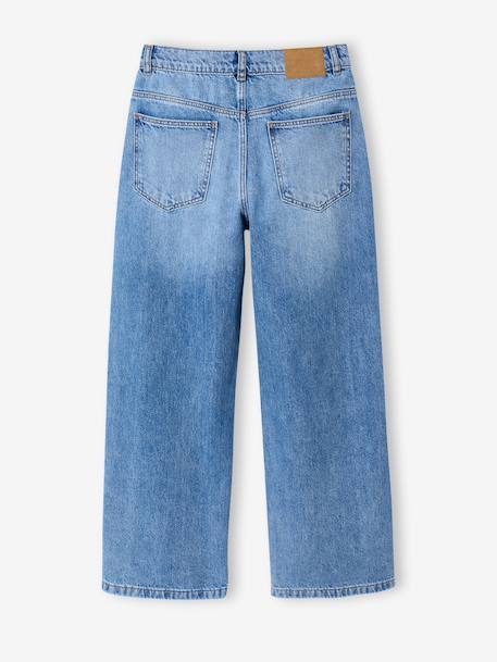 Wide leg jeans with star rivets light blue 