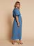 Long nursing clothes dress denim blue 