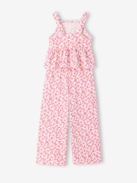 Set of floral trousers and top old rose 