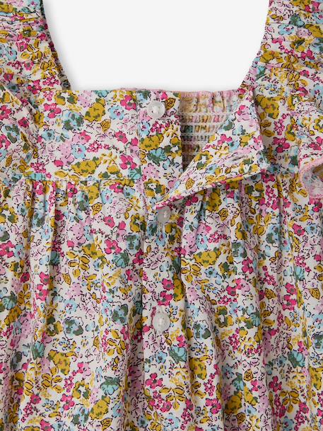 Sleepsuit with frills for babies in cotton multicoloured 