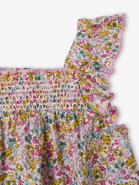 Sleepsuit with frills for babies in cotton multicoloured 