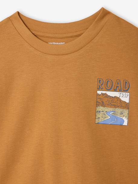 Boy's short-sleeved patterned T-shirt orange 