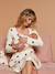 Maternity Ward Kit: 'Mon coeur' Nightie for Maternity + Bodysuit for Babies + Pouch by ENVIE DE FRAISE ecru+navy blue 