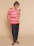 Striped 'sunshine' t-shirt dusky pink 