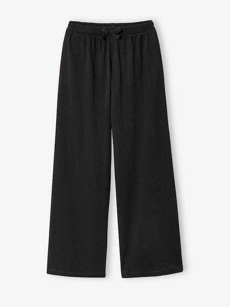 Girl's wide-leg knitted trousers anthracite 