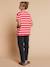Striped 'sunshine' t-shirt dusky pink 