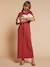 Long nursing clothes dress khaki+terracotta 