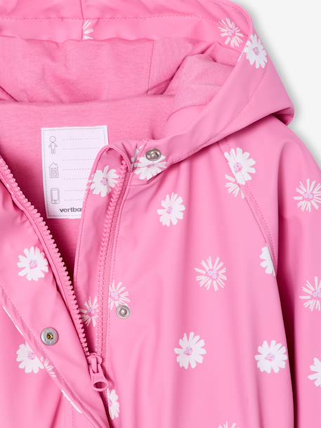 Hooded Raincoat with Magical Motifs for Girls blush+GREEN MEDIUM ALL OVER PRINTED+pale pink+rose+sky blue 
