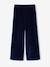 Wide-leg velvet trousers navy blue 