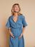 Long nursing clothes dress denim blue 