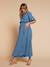 Long nursing clothes dress denim blue 