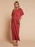 Long nursing clothes dress khaki+terracotta 
