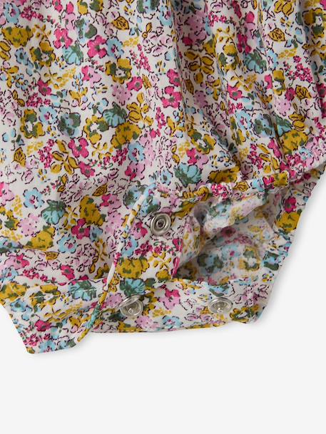 Sleepsuit with frills for babies in cotton multicoloured 