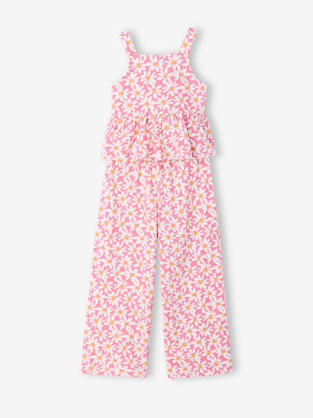 Set of floral trousers and top old rose 
