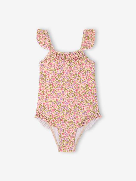 Girl's one-piece swimsuit pale pink 