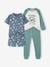 Pack of 2 cotton pyjamas for boys emerald green 