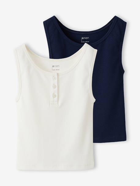 Pack of 2 girl's tank tops Jonen navy blue 