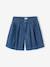 Lightweight denim girl's shirt and short set medium blue 