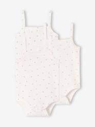 Baby-Pack of 3 girls' organic cotton bodysuit with braces