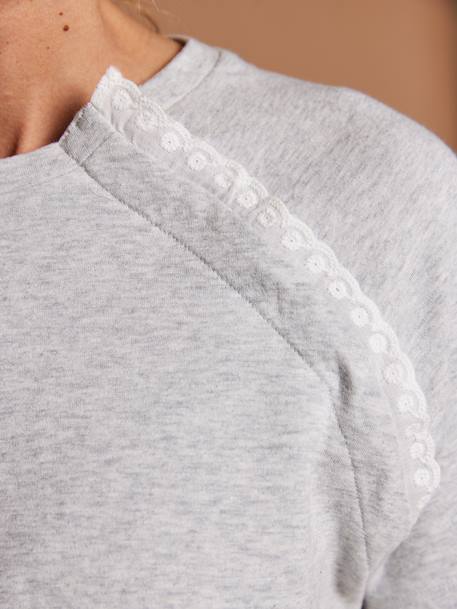Nursing clothes trouser set marl grey 