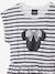Minnie short-sleeved striped dress striped navy blue 