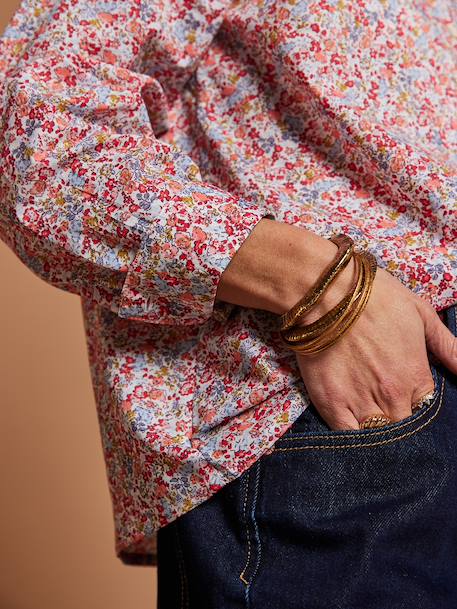 Shirt with floral print in organic cotton multicoloured 