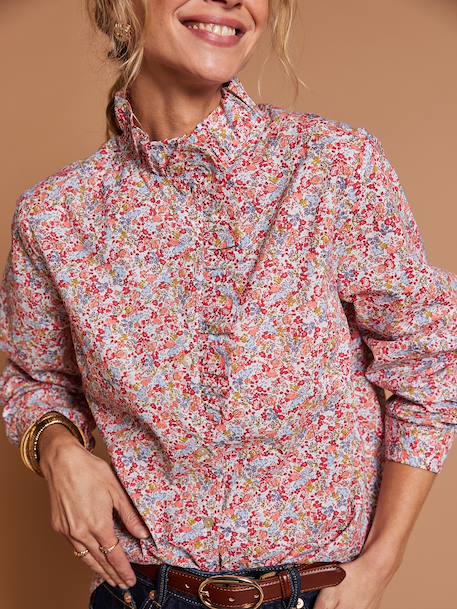 Shirt with floral print in organic cotton multicoloured 
