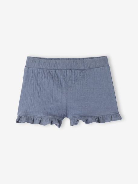 Girl's T-shirt, short and band for head accessories for hair set slate blue 