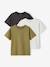 Pack of 3 plain boys' t-shirts - BASICS olive+sky blue 