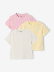 Girls-Pack of 3 Plain T-Shirts for Girls