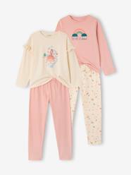 Girls-Pack of 2 girls' long-sleeved pyjamas 