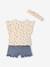 Girl's T-shirt, short and band for head accessories for hair set slate blue 