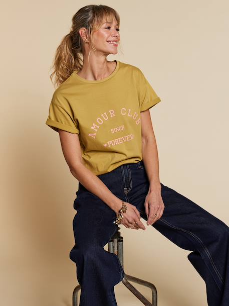 T-shirt with short sleeves in organic cotton olive 