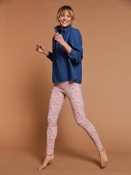 Women's floral print organic cotton leggings multicoloured 